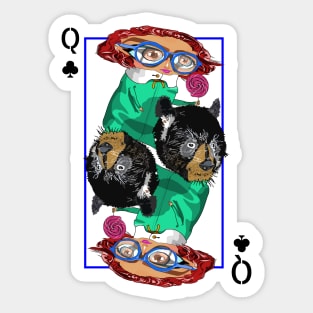 Queen of clubs Sticker